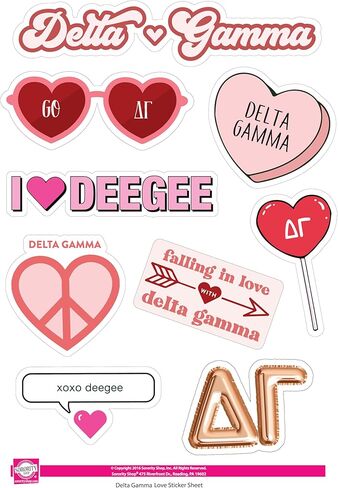 Delta Gamma - Sticker Sheet - Love Theme in Saudi Arabia