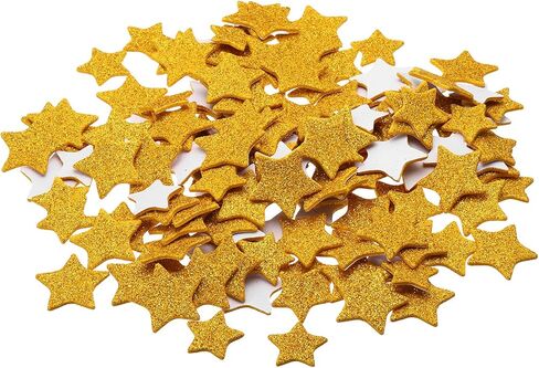 PATIKIL Foam Stickers, 150Pcs EVA Self Adhesive Glitters Foam Shape Sticker Craft Supplies for Scrapbook Card DIY Making Home Decor, Golden Star Style in Saudi Arabia