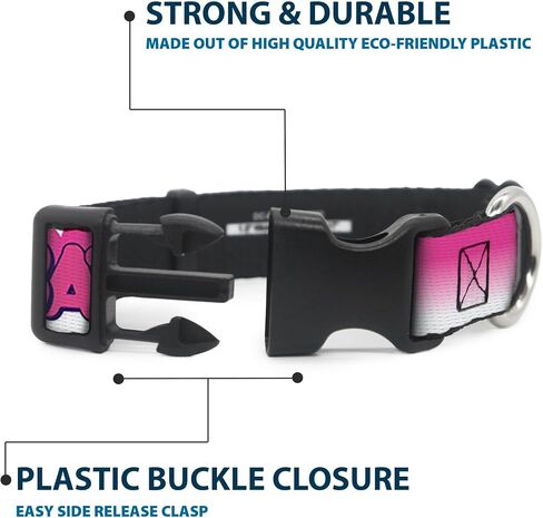 Buckle-Down Batgirl Bubble Letters with Stars Pink/White Plastic Clip Collar, Large/15-26" in Saudi Arabia