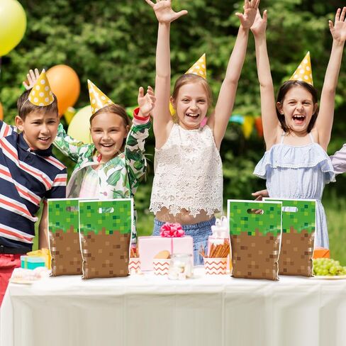 MinFyberd 50Pcs Pixel Birthday Party Goodie Favors Bag Video Game Plastic Gift Bags Party Candy Snack Bag Theme Goodie Treat Bags for Kids Gamer Birthday Decoration Supplies in Kuwait