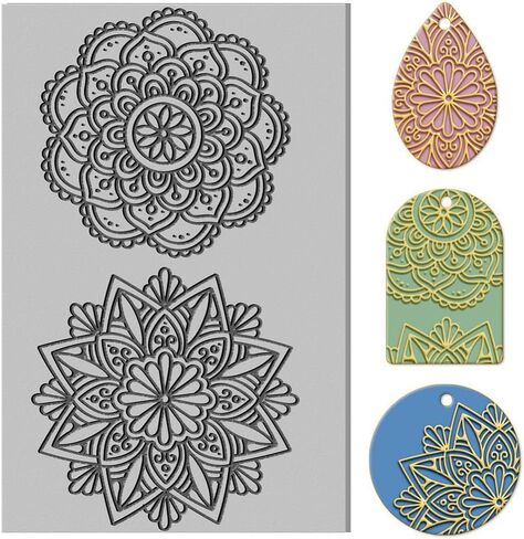 Mandala Clay Texture Mat Flower Pattern Clay Modeling Pattern Pad Texture Sheets for Polymer Clay Making Earrings Jewelry, 4x2.6inch in Saudi Arabia