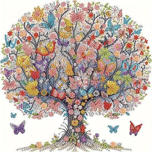 hill froeistung Special Shape Tree of Life Diamond Art Painting Kits for Adults,Flowers Diamond Art Kits for Beginners,Butterfly Diamond Art Kits for Home Decor12×12inch/30×30cm,Birds in Saudi Arabia