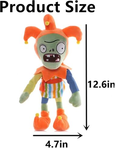 12" Plants and Zombies Jester Plush Zombies Toys Normal Zombies PVZ Plushies 1 2 Stuffed Soft Doll Jester Zombies New in Saudi Arabia