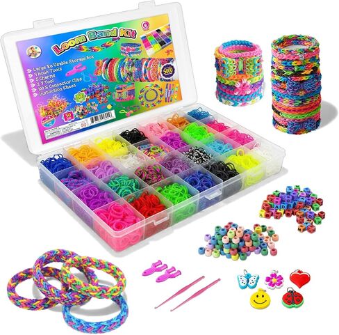 Luna Bear Loom Band Kit | Bracelet Making Kit for Kids | 5,000+ Rubber Bands, Charms, Beads, Tools & Organizer Case | Bright Colors | Creates 100+ Bracelets | Perfect Screen-Free Activity in Saudi Arabia