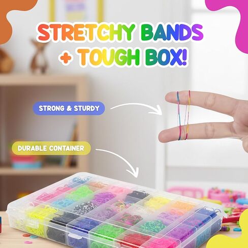 Luna Bear Loom Band Kit | Bracelet Making Kit for Kids | 5,000+ Rubber Bands, Charms, Beads, Tools & Organizer Case | Bright Colors | Creates 100+ Bracelets | Perfect Screen-Free Activity in Saudi Arabia
