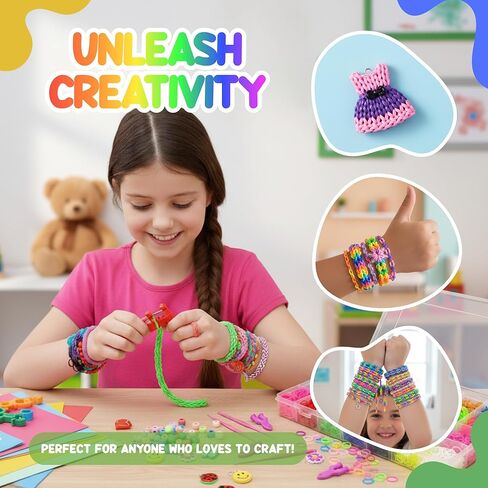 Luna Bear Loom Band Kit | Bracelet Making Kit for Kids | 5,000+ Rubber Bands, Charms, Beads, Tools & Organizer Case | Bright Colors | Creates 100+ Bracelets | Perfect Screen-Free Activity in Saudi Arabia