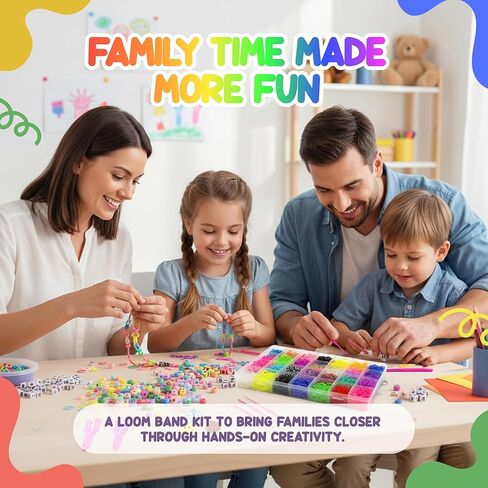 Luna Bear Loom Band Kit | Bracelet Making Kit for Kids | 5,000+ Rubber Bands, Charms, Beads, Tools & Organizer Case | Bright Colors | Creates 100+ Bracelets | Perfect Screen-Free Activity in Saudi Arabia