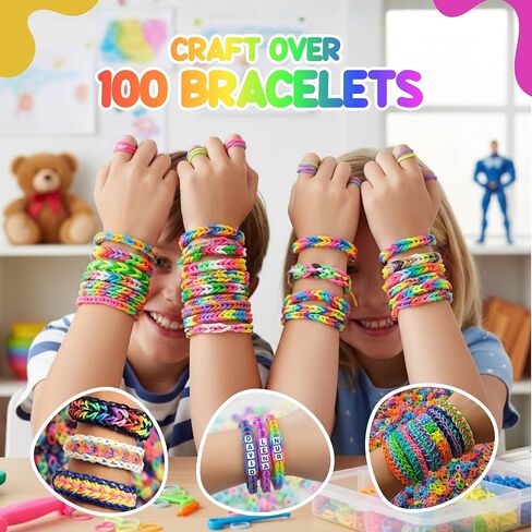 Luna Bear Loom Band Kit | Bracelet Making Kit for Kids | 5,000+ Rubber Bands, Charms, Beads, Tools & Organizer Case | Bright Colors | Creates 100+ Bracelets | Perfect Screen-Free Activity in Saudi Arabia