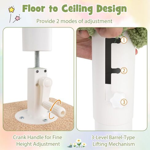 Tangkula Floor to Ceiling Cat Tree, 5 Tier Tall Cat Tower with 86"-99.5" Adjustable Height, Extra Replaceable Post, Tension Cat Tree with Space Capsule, Condo, Sisal Scratching Posts & Rope, Ladder in Saudi Arabia