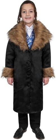 Dress Up America Rabbi Coat with Fur - Chief Rabbi Costume for Kids in Saudi Arabia