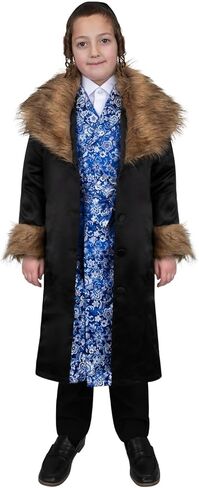 Dress Up America Rabbi Coat with Fur - Chief Rabbi Costume for Kids in Saudi Arabia