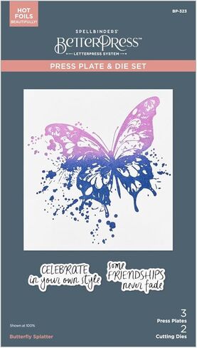 Spellbinders BP-323 Butterfly Splatter BetterPress Plate & Die Set from The Beautifully Imperfect Collection in Saudi Arabia