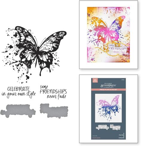 Spellbinders BP-323 Butterfly Splatter BetterPress Plate & Die Set from The Beautifully Imperfect Collection in Saudi Arabia