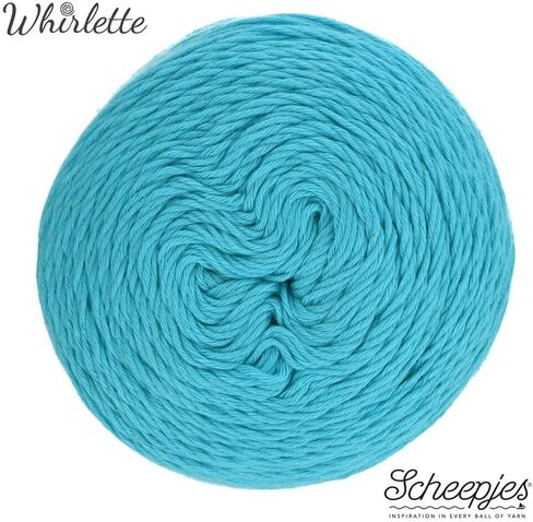 غزل Scheepjes Whirlette، 100 جم (3.5 أونصة) خصلة، درجة اللون 878 Tasty Treat Blue، مزيج من القطن والأكريليك in Saudi Arabia