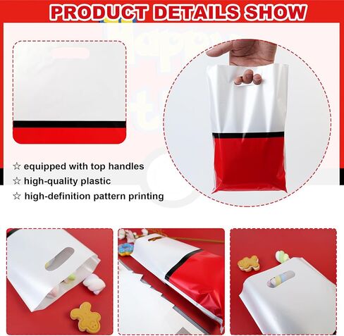 YAHEBODT 40pcs Cartoon Animation Goodie Bags,Cartoon Candy Gift Bags 10inch*6.6inch with Handles Party Favor Bags for Kids,Baby Shower Birthday Party Decoration Supplies in Saudi Arabia