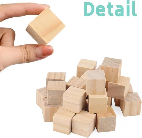 64 PCS Wooden Cubes 1 Inch Unfinished Wooden Blocks Natural Solid Wood Square Blocks for Puzzle Making Carving Crafts and DIY Projects Home Decor in Saudi Arabia