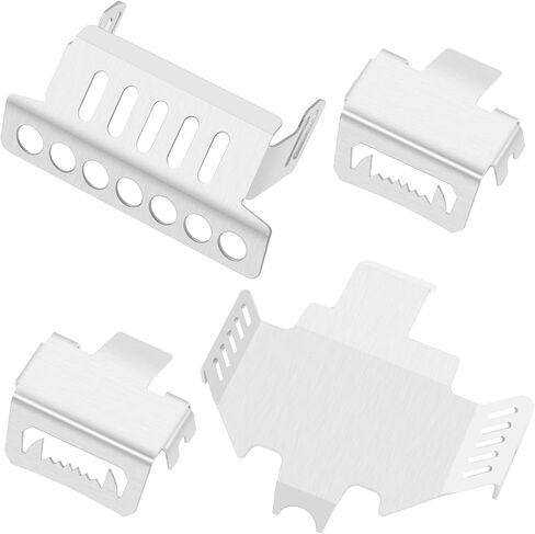 4Pack Vgoohobby Stainless Steel RC Skid Plate RC Chassis Armor Protector Front Guard Compatible with Traxxas TRX-4 1/10 RC Crawler Car Upgrade Parts in Saudi Arabia