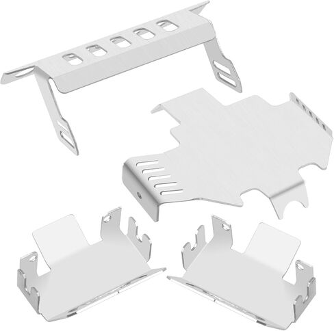 4Pack Vgoohobby Stainless Steel RC Skid Plate RC Chassis Armor Protector Front Guard Compatible with Traxxas TRX-4 1/10 RC Crawler Car Upgrade Parts in Saudi Arabia