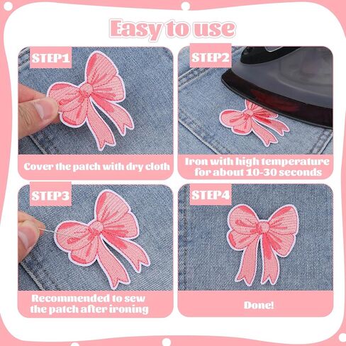 9 Pcs Bow Iron On Patches Pink Bow Patches Embroidered Iron on Bows Nine Styles of Bows Patch for Hats, Clothes, Shoes, Jeans, Shirts, Jackets, Backpacks in Saudi Arabia