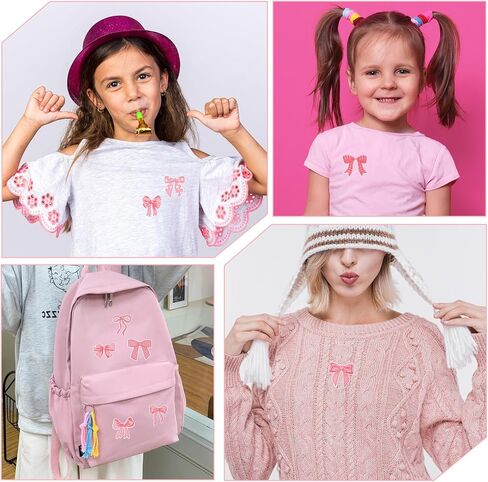 9 Pcs Bow Iron On Patches Pink Bow Patches Embroidered Iron on Bows Nine Styles of Bows Patch for Hats, Clothes, Shoes, Jeans, Shirts, Jackets, Backpacks in Saudi Arabia