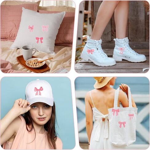9 Pcs Bow Iron On Patches Pink Bow Patches Embroidered Iron on Bows Nine Styles of Bows Patch for Hats, Clothes, Shoes, Jeans, Shirts, Jackets, Backpacks in Saudi Arabia