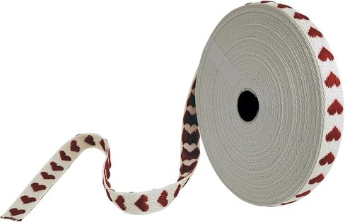 16 mm Red Heart Pattern Ribbon - 10 Yards for Valentine's Day, Gift Wrapping, Cake Decoration, and Crafts (Red, 10 Yards) in Kuwait