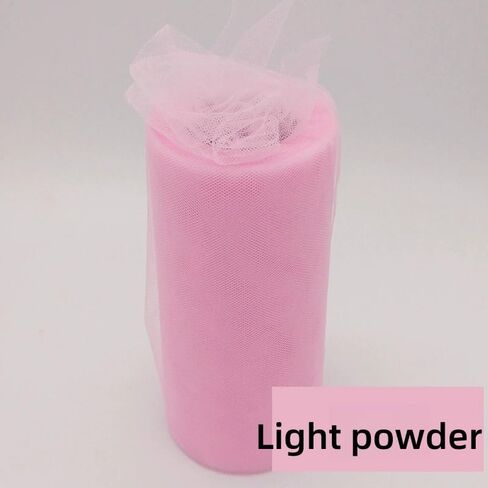 1PC Ruffled Tulle Table Skirt for Party & Wedding - Rect/Round, Easy Assemble, Reusable & Washable, Light Powder in Saudi Arabia