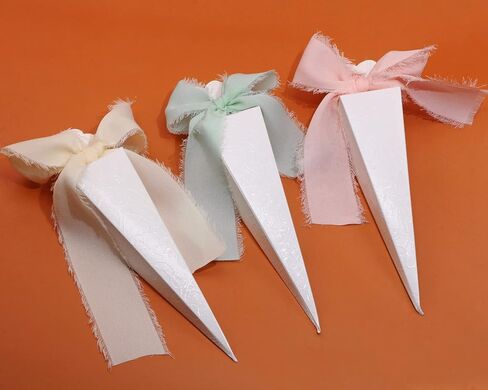 ONLYKXY 3Roll 15YD Chiffon Ribbon 1.5" Cream/Pink/Mint Green Handmade Fringe Edges Fabric Ribbons for Wedding Invitations Bridal Bouquets Gifts Wrapping DIY Crafts Silk Decorative Ribbon（5yard/roll） in Saudi Arabia