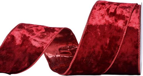Ribest Black Velvet Wired Ribbon 1 1/2 Inch with Gold Edge for Christmas Tree Gift Wrapping Crafts Wreath Decoration Bow Making 10 Yards in Kuwait