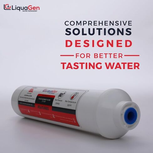 LiquaGen - طقم فلتر مياه RO/DI بديل سنوي لسلسلة توفير المساحة المحمولة ذات 4 مراحل (الرواسب المضمنة، كربون Delotus المضمن، DI المضمن) لعمليات التناضح العكسي/شعاب حوض السمك in Kuwait