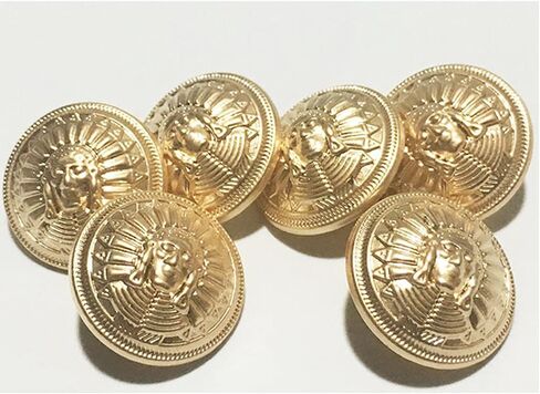5 PCS Golden Metal Human Face Pattern Round Buttons for Clothes Decoration DIY Sewing Crafts Materials Fashion Decorative Buttons (#2 Golden, 17mm) in Saudi Arabia