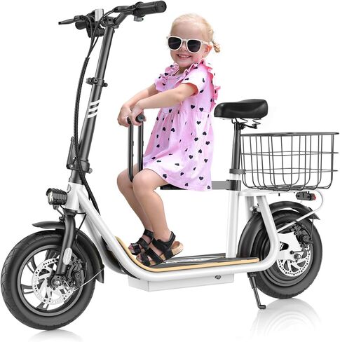 سكوتر كهربائي Caroma Peak 800W/1200W مع إطار مقعد 12 بوصة، نطاق 30 ميلاً 20 ميل في الساعة القصوى، سكوتر كهربائي قابل للطي للبالغين 300 رطل أقصى حمولة in Kuwait