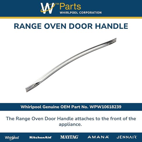 Whirlpool WPW10618239 Genuine OEM Range Oven Door Handle Replacement Part - Replaces W10254687, and W10618239 in Saudi Arabia