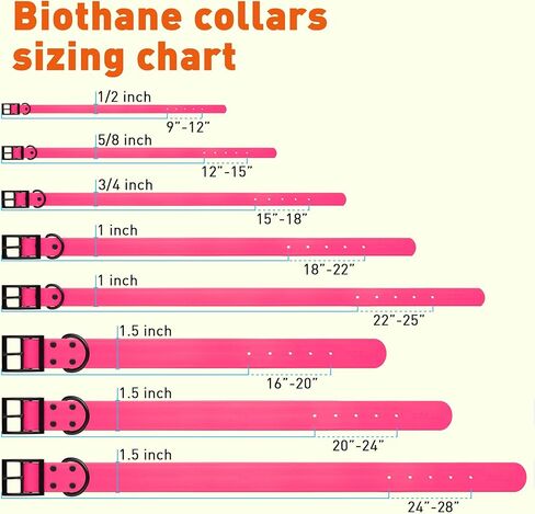 Dogline Biothane Waterproof Dog Collar Strong Coated Nylon Webbing with Black Hardware Odor- Proof for Easy Care Easy to Clean High Performance Fits Small Medium or Large Dogs, Passionfruit Pink in Saudi Arabia