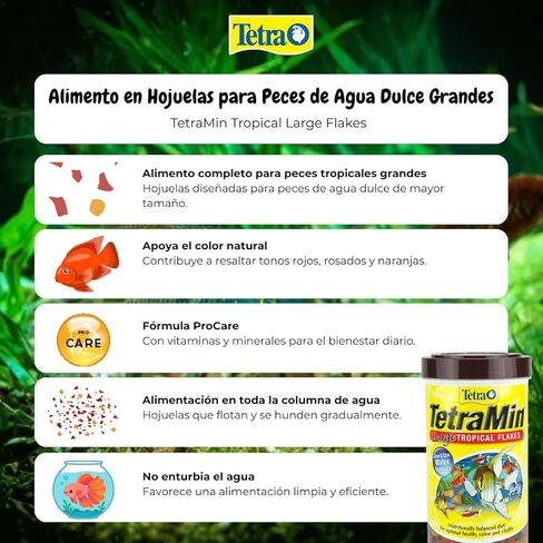 رقائق Tetra TetraMin XL الاستوائية، 2.82 أونصة، رقائق كبيرة، طعام أسماك متوازن غذائيًا، طعام أسماك استوائية كبيرة Tetra TetraMin، 2.82 أونصة in Kuwait