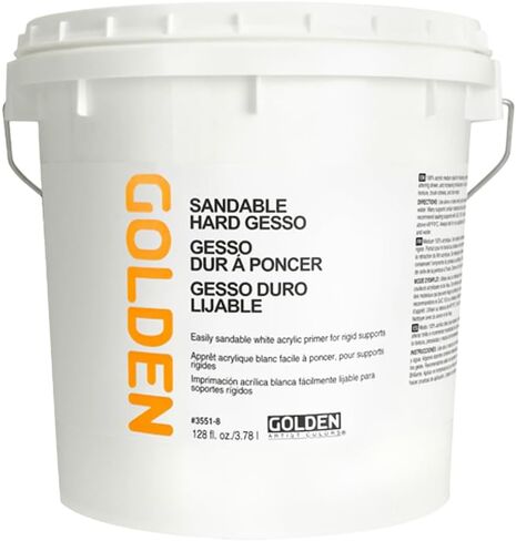 Sandable Hard Gesso by GOLDEN, 128 fl. oz. Jar, Professional Acrylic Gesso, Opaque in Saudi Arabia