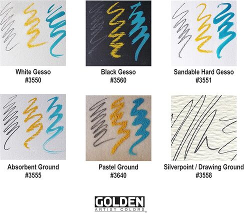 Sandable Hard Gesso by GOLDEN, 128 fl. oz. Jar, Professional Acrylic Gesso, Opaque in Saudi Arabia