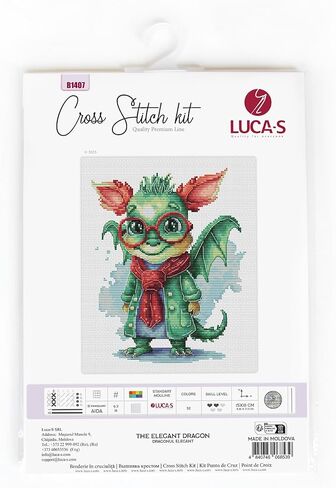 Luca-S Cross Stitch Kit The Elegant Dragon, B1407, Counted Cross Stitch Kit for Adults, Needlecraft and Embroidery Kit in Saudi Arabia