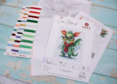 Luca-S Cross Stitch Kit The Elegant Dragon, B1407, Counted Cross Stitch Kit for Adults, Needlecraft and Embroidery Kit in Saudi Arabia