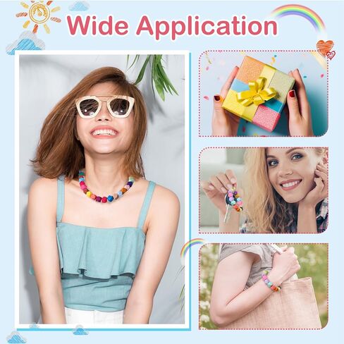 Hotop 288 Pcs Hexagon Silicone Beads Bulk 48 Colors 14mm Silicone Beads for Keychain Making Kit Rubber Focal Loose Beading for Necklace Bracelet Lanyard Making in Saudi Arabia
