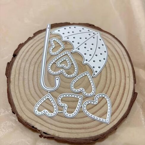 Heart Shape Metal Die Cuts,Falling Hearts Umbrella Frame Festival Cutting Dies Cut Stencils for DIY Photo Decorative Embossing Paper Dies for Scrapbooking Card Making in Saudi Arabia