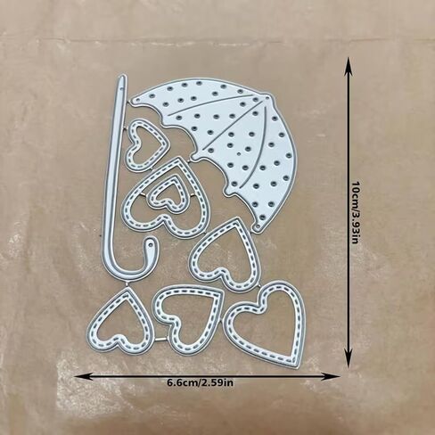 Heart Shape Metal Die Cuts,Falling Hearts Umbrella Frame Festival Cutting Dies Cut Stencils for DIY Photo Decorative Embossing Paper Dies for Scrapbooking Card Making in Saudi Arabia