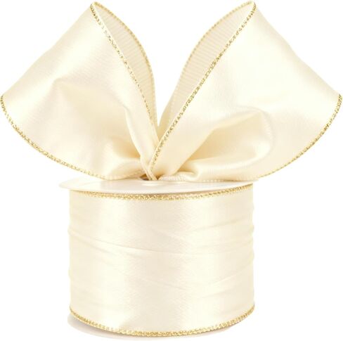 Satin Wired Edge Ribbon, 2.5 Inch x 20 Yards, Metallic Edge, Christmas Tree Decoration (Green, 2-1/2 Inch) in Saudi Arabia