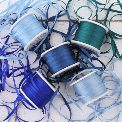 Threadart 4mm Silk Ribbon Set - Romantic Shades - Seven Spool Collection - 100% Pure Silk Ribbon - 10m (11yd) Spools - 77 Yards of Ribbon in Saudi Arabia