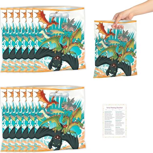 Unique How to Train Your Dragon Goodie Bags - 16 Count - Party Favor Bags - Birthday Party Supplies & Decorations - Officially Licensed - includes Checklist in Saudi Arabia