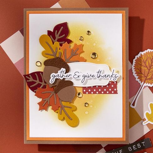 Spellbinders BP-322 Autumn Sentiments BetterPress Plate & Die Set from The Autumn Archives Collection by Kelly Bangs in Saudi Arabia
