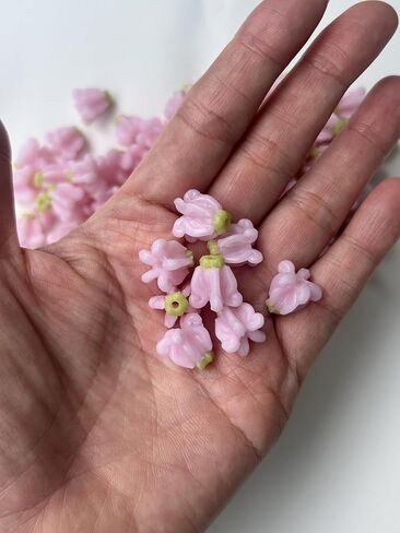100 PCS Medium Light Pink Crown Flower Clay Beads (06) for Jewelry Making DIY Craft Supplies 14 mm in Saudi Arabia
