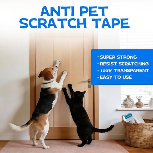 Door Protector from Dog Scratching, 51.2" x 8.2" Cat Scratch Door Frame,Adhesive Protector for Dogs, Anti Dog Scratch Door Guard Clear【3 Pack 】 in Saudi Arabia