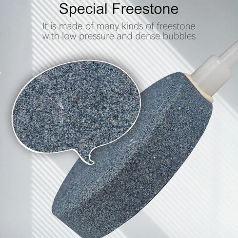 أحجار هواء لحوض السمك 1.5 بوصة، 10 عبوات من حجر فقاعات خزان الأسماك، موزع فقاعات مهوية، ملحقات مضخة هواء نانو، على شكل قرص in Kuwait