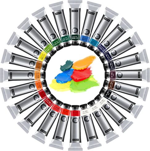 LIGHTWISH Oil Paint Set, Professional Fast-Drying Art Supplies,40ml x 21 Vibrant Colors + 3 Titanium White Tubes, Non-Toxic Great Lastfastness for Artists and Beginners in Saudi Arabia